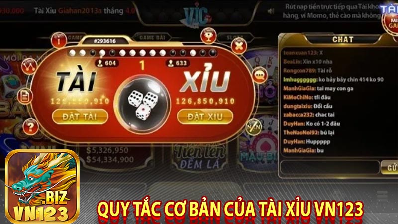 Quy tắc cơ bản của tài xỉu vn123 